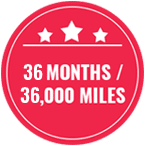 36 Months / 36,000 Miles Warranty