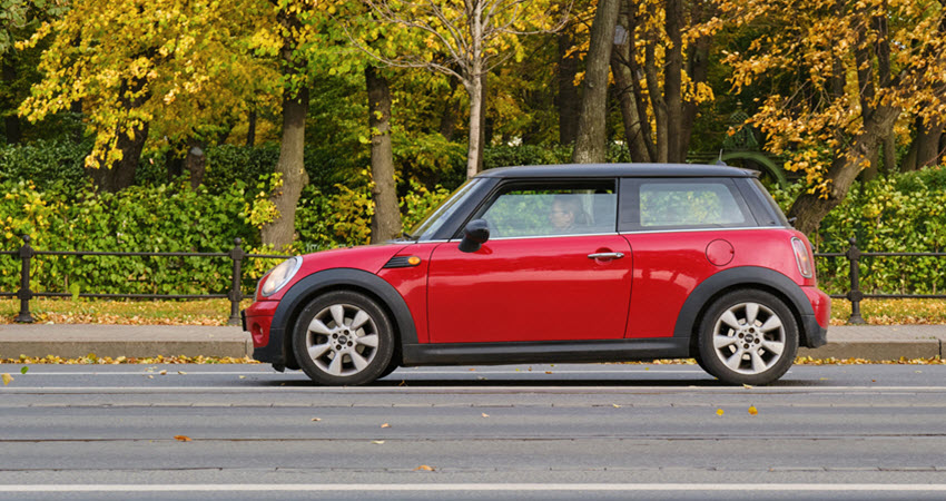 Red MINI Cooper Car