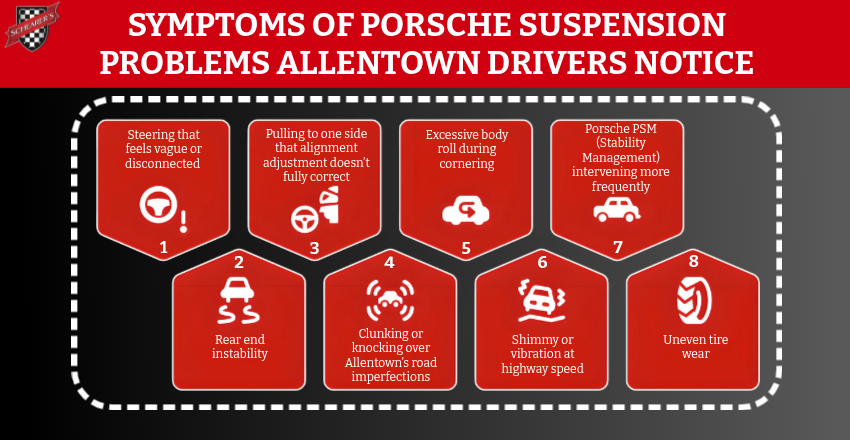 Symptoms of Porsche Suspension Problems Allentown Drivers Notice
