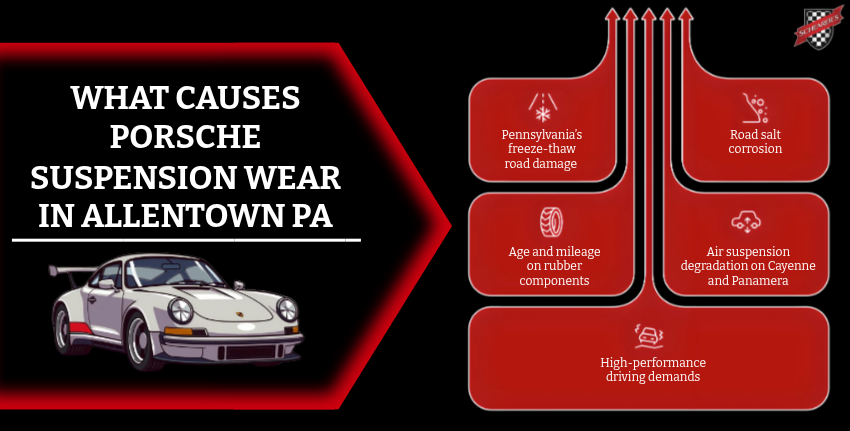 What Causes Porsche Suspension Wear in Allentown PA